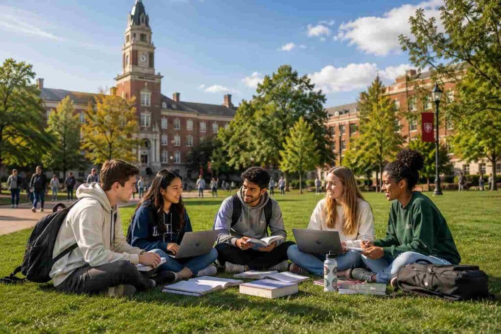 Students Enjoying Campus Life at a Top University