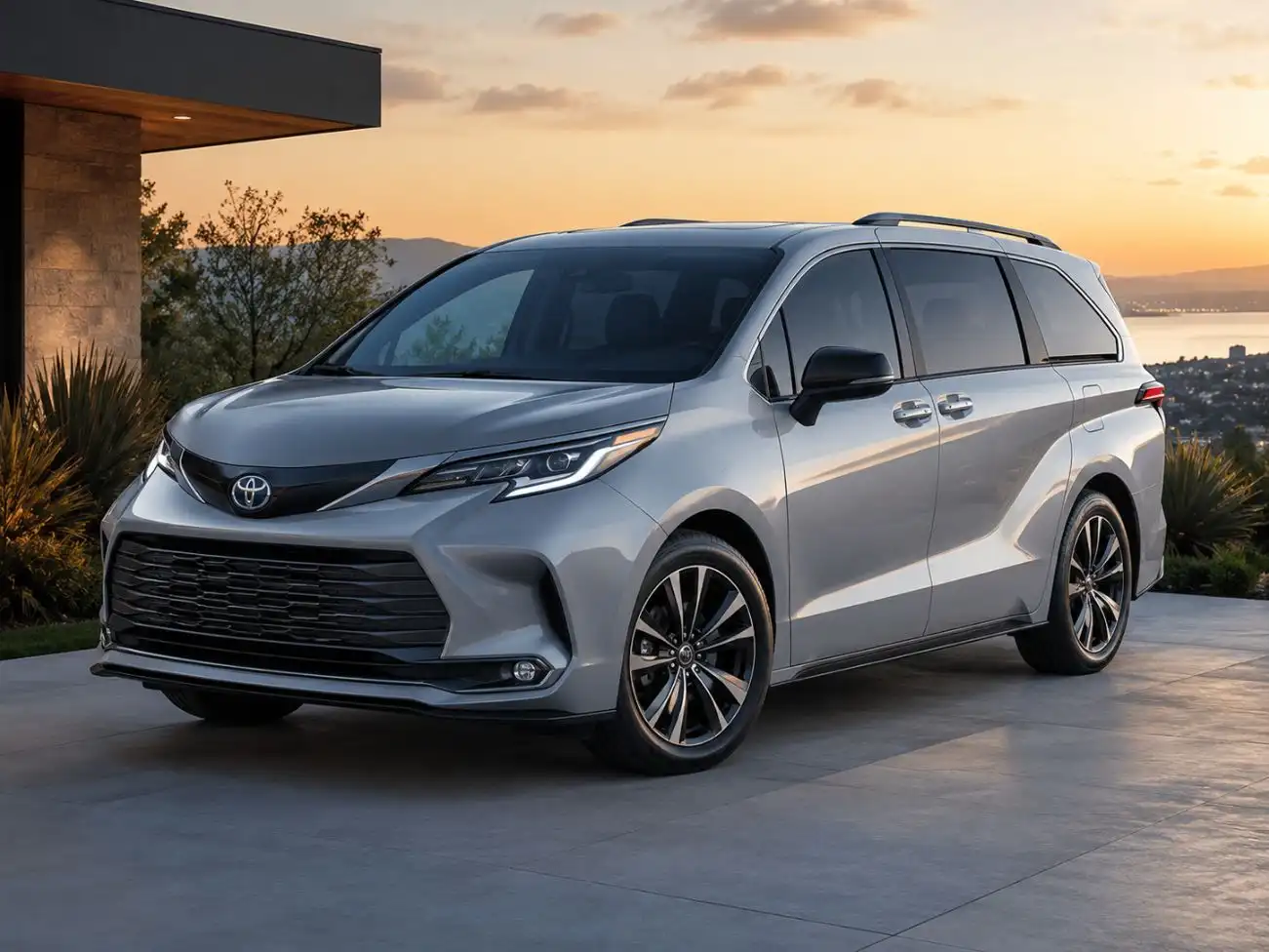 Toyota Sienna 2026 featured image showing the hybrid family minivan with its modern exterior design, LED headlights, spacious body, and premium styling.